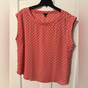 Ann Taylor Factory Red and White Print Top